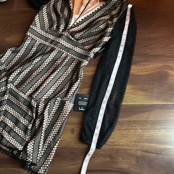 LULU'S Lace Mesh Long Sleeve Mini Dress Size XS - Picture 6 of 11